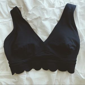 Joy Lab navy scallop sports bra size XS